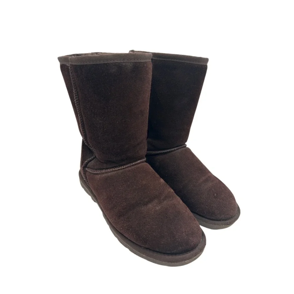 Lamo Boots Women's‎ Size 9 Brown Suede Shearling Mid Calf Winter